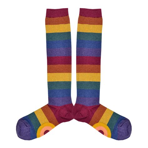 Womens Heather Rainbow Stripe Knee High Socks Sockshop