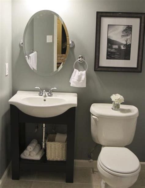 The beautiful neutral 5×7 bathroom design with the simple combination of white and gray. 12 best images about Small Half Bath Ideas on Pinterest