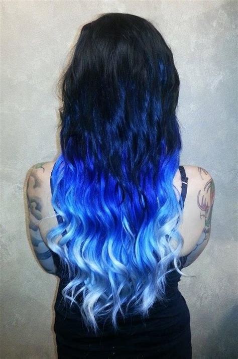 Black To Light Blue Ombre Crazy Hair Colors Pinterest