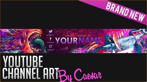 Free Channel Art Template Of Free Youtube Channel Art Template Csgo