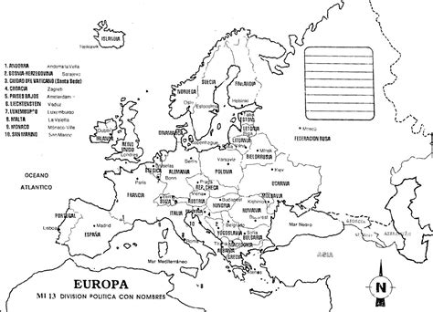 Continente Europeo Para Colorear E Imprimir
