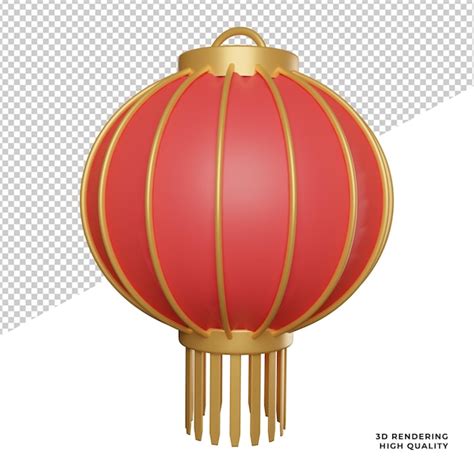 Chinesische Laterne Lampion Seitenansicht 3d Rendering Illustration