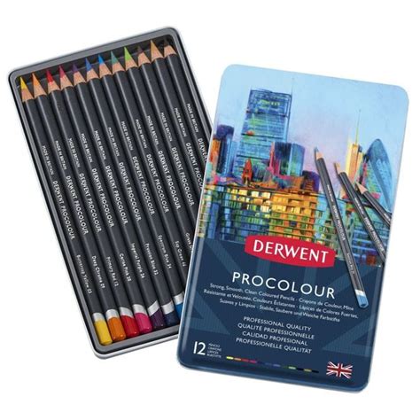 Procolour Coloured Pencils 12 Tin Art Supplies From Crafty Arts Uk