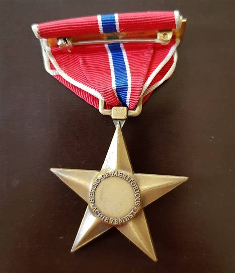 Usa Military Medal Bronze Star With Original Ribbon Full Etsy