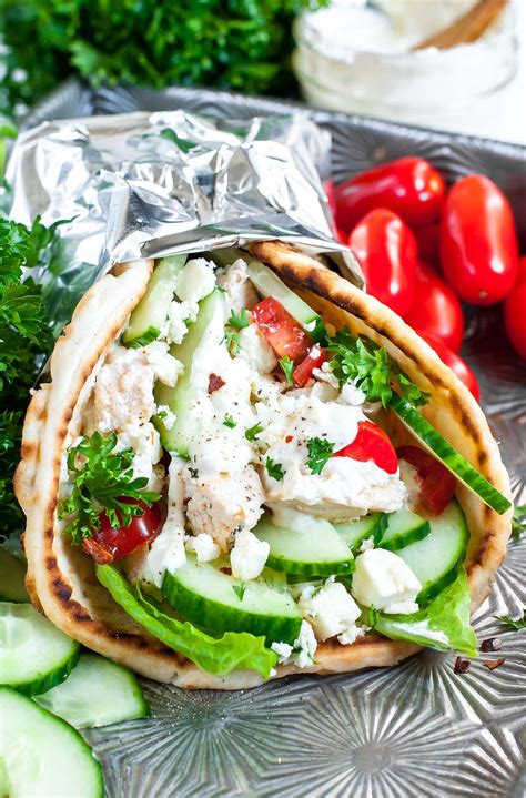Easy Chicken Gyros With Greek Feta Sauce Peas And Crayons