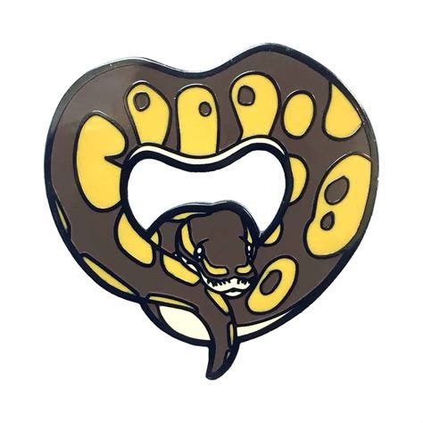 Ball Python Heart Shaped Enamel Pin Cute Snake Ball Python Heart Shapes