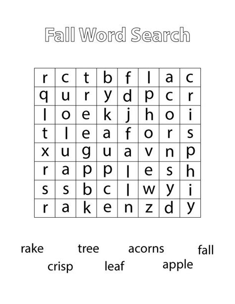 Fall Word Search Best Coloring Pages For Kids Fall Word Search