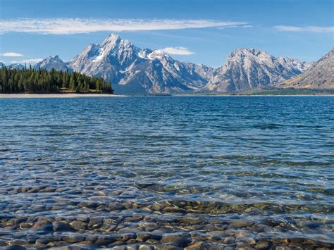 Jenny Lake Grand Teton National Park Wyoming Usa Lake Waves Clear Water