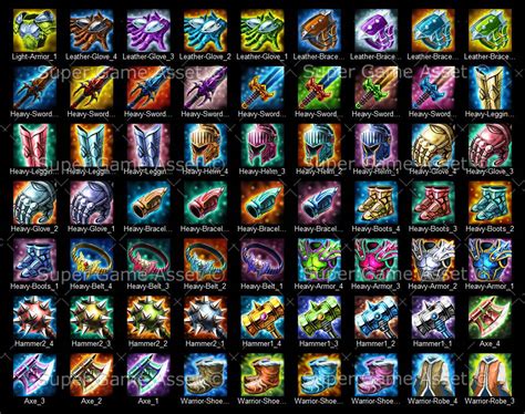 Epic Rpg Equipment Icon Set Game Icons Super Game Asset