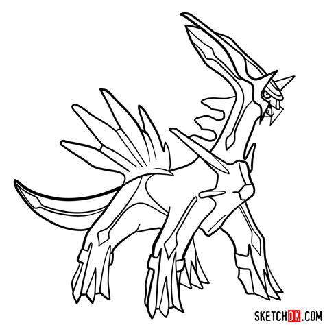 How To Draw Dialga Pokemon Sketchok Easy Drawing Guides