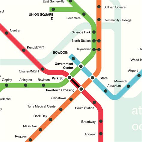 Boston Mbta Subway Map Original Posterart Print Etsy