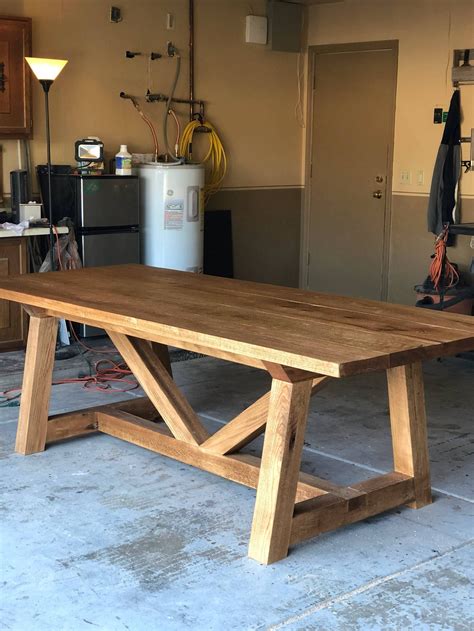 Red Oak Farmhouse Table Mid Century Modern Side With Storage Furniture