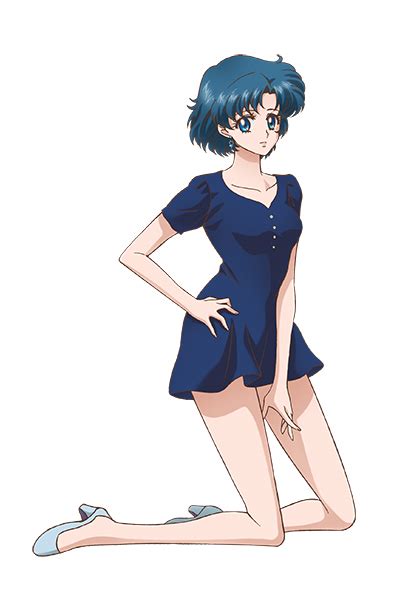 Safebooru Bishoujo Senshi Sailor Moon Blue Eyes Blue Hair Blush Dress Mizuno Ami Official Art
