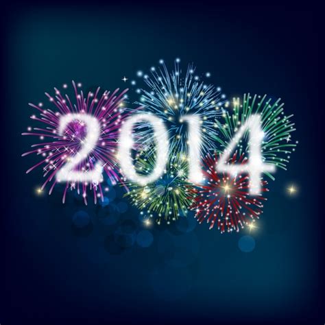 Fireworks and Happy New Year 2014 Free vector in Adobe ...