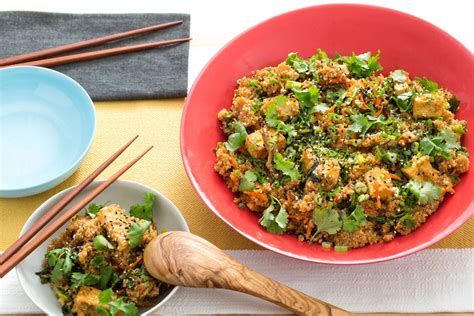 Recipe Quinoa And Tofu Fried Rice With Chinese Broccoli And Crispy