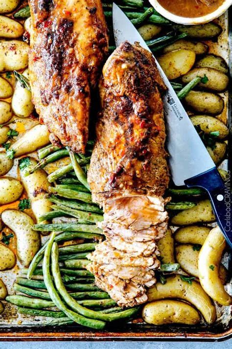 Arrange potatoes in an even layer around pork. Sheet Pan Chili Dijon Pork Tenderloin with Potatoes ...