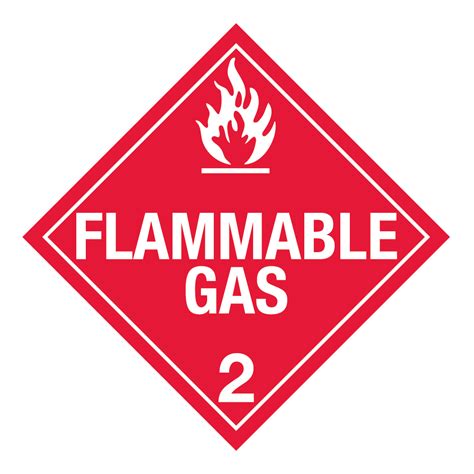 Hazard Class 2 1 Flammable Gas Removable Self Stick Vinyl Placard ICC