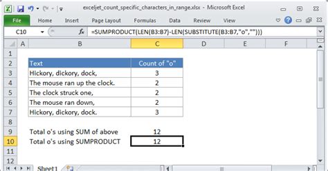 Count Specific Characters In A Range Excel Formula Exceljet