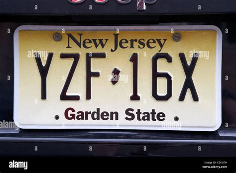New Jersey Garden State Vehicle License Plate State Usa Stock Photo Alamy