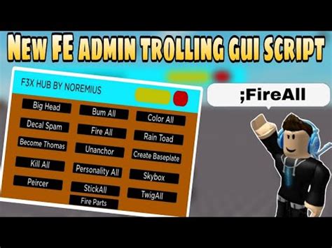 NEW FE Admin Trolling GUI Script Troll Other Players Roblox Scripts
