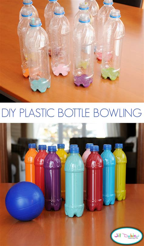 Plastic Bottle Bowling Tutorial U Create Water Bottle Crafts Diy