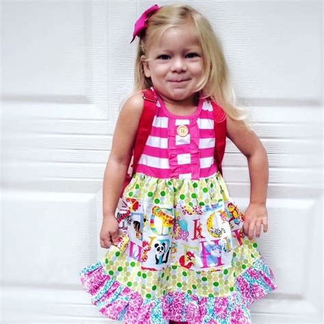 Meet bernie alphabet print dress features: School Alphabet dress school letter outfit boutique dress ...