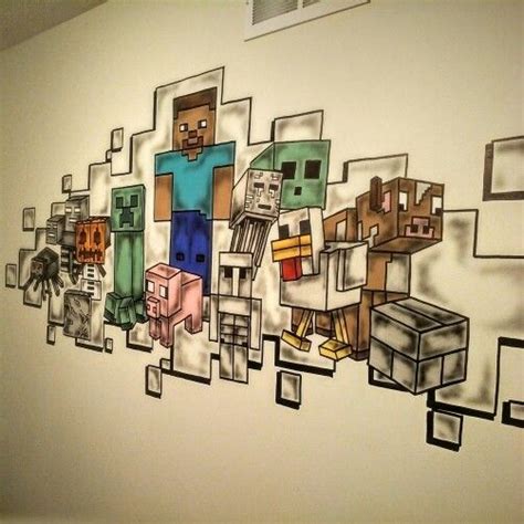Minecraft Mural By Ranz Drawing Sketches Art Drawings Explosions