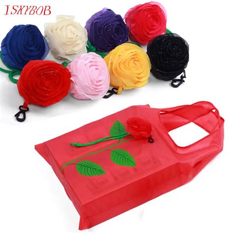 Buy New Fashion Rose Flowers Reusable Folding Shopping