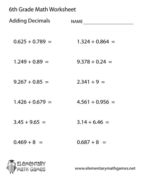 Free Printable Rounding Numbers Worksheet For Sixth Grade Math