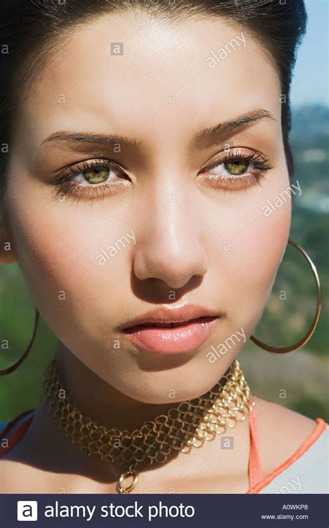 Portrait Of A Young Native American Woman Stock Photo