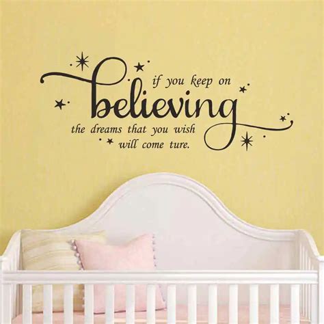 Cinderella Wall Quote Decal If You Keep On Believing Girls Nursery