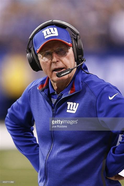 New York Giants Head Coach Tom Coughlin Looks On In The First Half Of