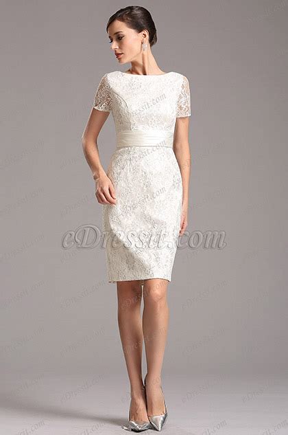 Edressit Short Sleeves White Lace Dress Party Dress X07152307