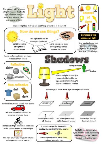 Year 3 Science Poster Light Teaching Resources