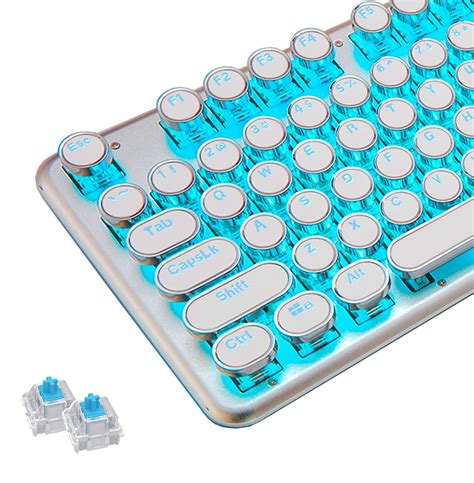 Buy White Mechanical Gaming Keyboard Retro Steampunk Typewriter Style