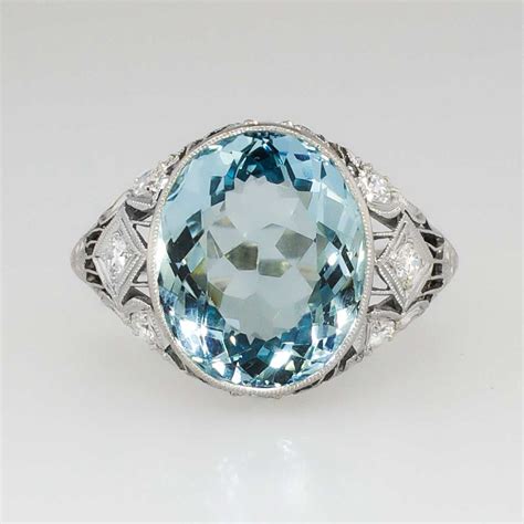 Transcendent 781ct Tw 1930s Aquamarine And Diamond