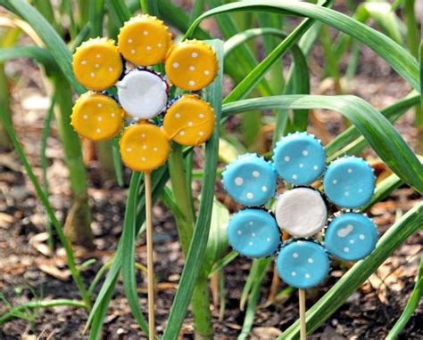 Have Too Many Bottle Caps Upcycle Them Into Diy Frugal Garden Art
