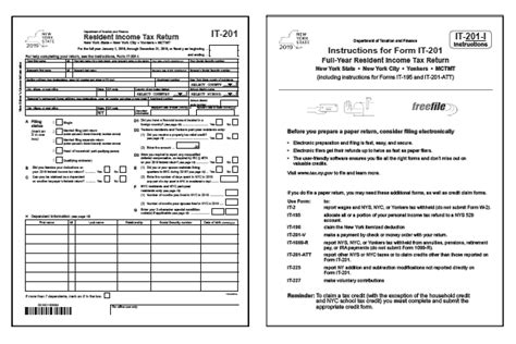 New York Tax Forms 2019 Printable State Ny Form It 201 And Ny Form It