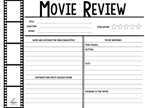 Free Printable Film Review Template
