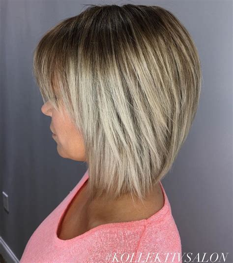 Bob With Stretched Roots And Overlapping Layers Medium Bob Haircut