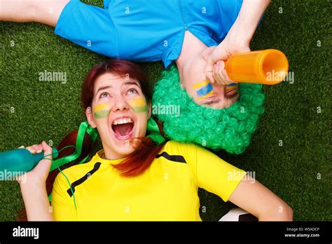 Soccer Fans Support Their Team And Celebrate Goal Stock Photo Alamy