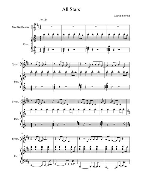 Download or print piano sheet music notes and chords. Martin Solveig - All Stars Sheet music for Piano, Other Woodwinds | Download free in PDF or MIDI ...