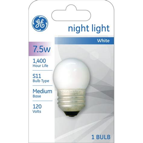 Ge Incandescent 75 Watt S11 White Night Light Bulb E26 Medium Base