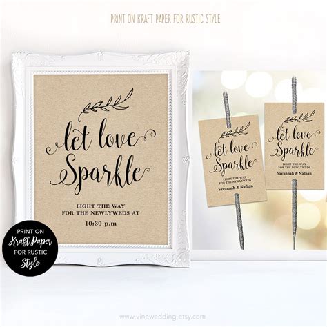 Diy Printable Decorations Templett Editable Let Love Sparkle Let Love