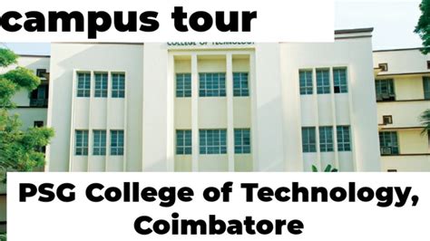 Psg college of technology, Coimbatore campus tour  YouTube