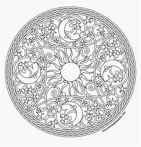 Amazingly Relaxing Free Celestial Mandala Coloring Pages Hd Png