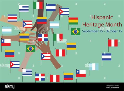 National Hispanic Heritage Month And Culture Theme Vector Illustration