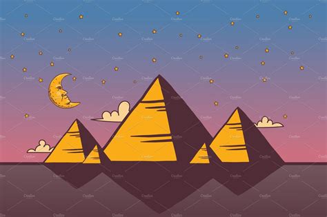 Egyptian Pyramids Vector By Vectorstockersland On Creativemarket