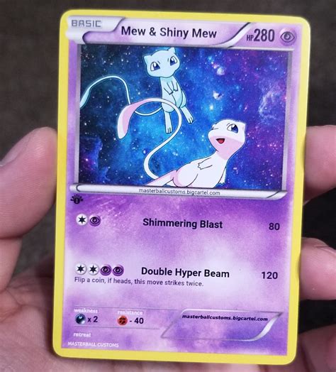 Mew And Shiny Mew Fan Made Custom Pokemon Card Etsy