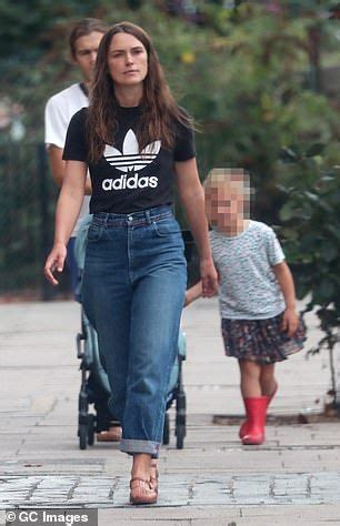 Keira Knightley James Righton Adidas Tee London Today Red Boots Two Daughters Family